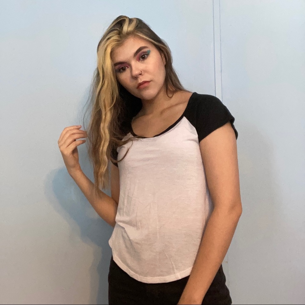 White Baseball Tee